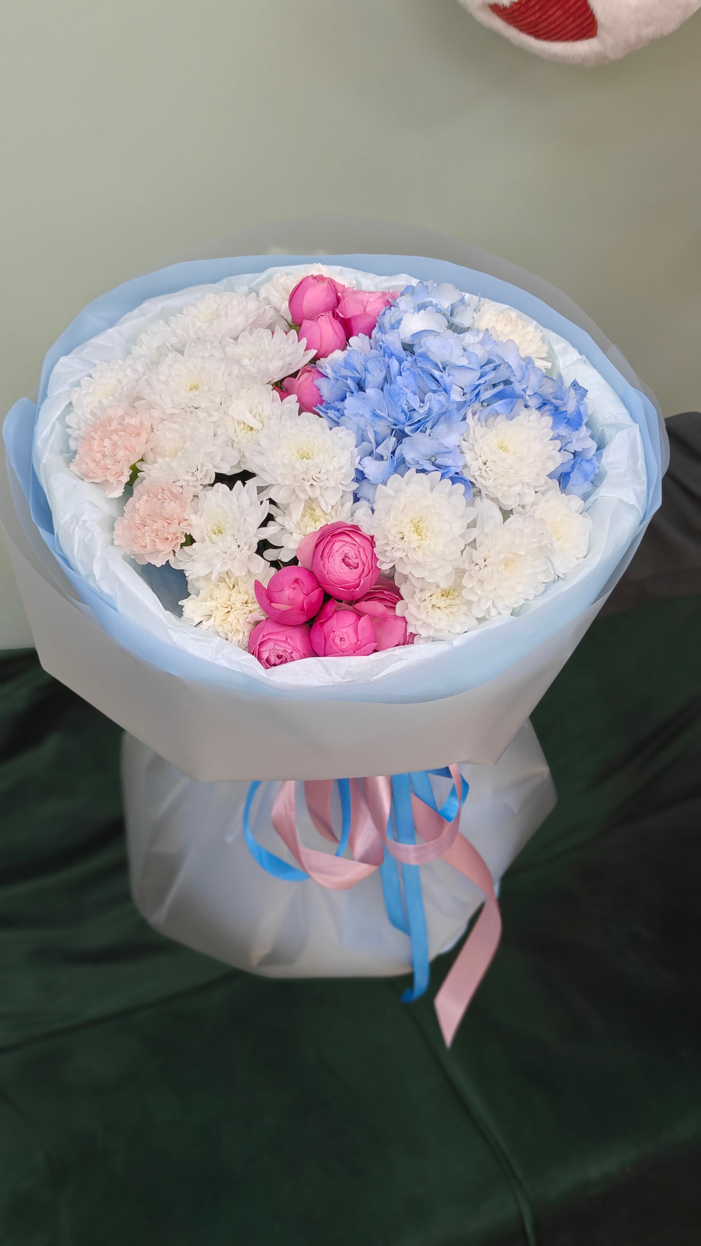 Букет голубая гортензия