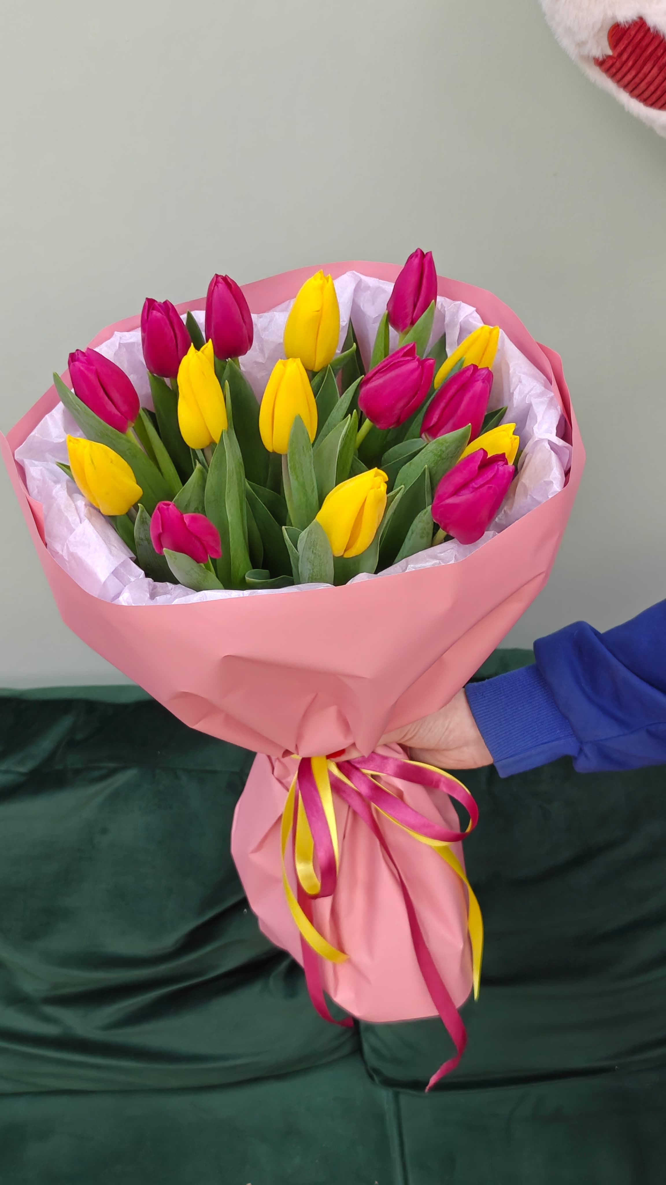 Букет тюльпанов микс фуксия