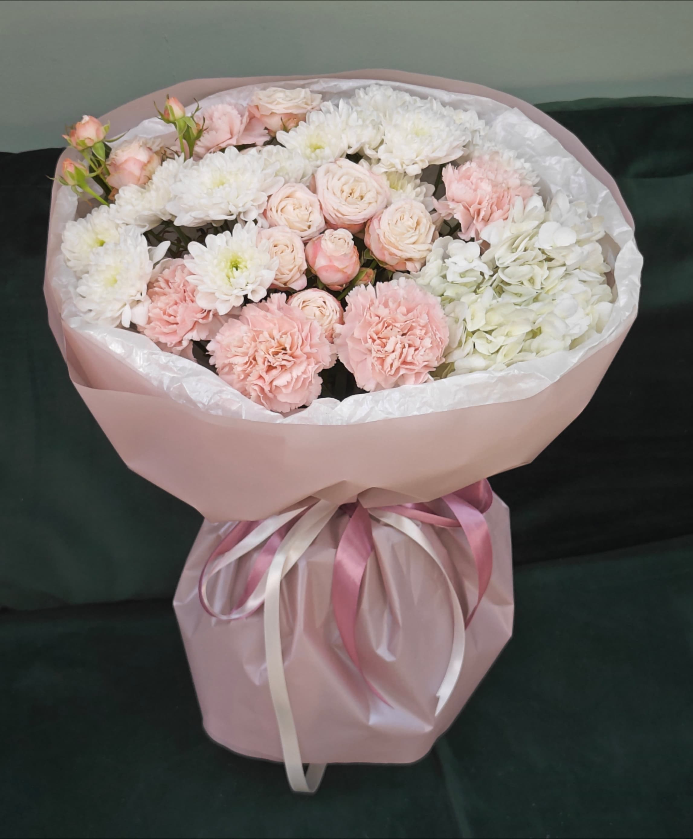 Букет розовой гортензии