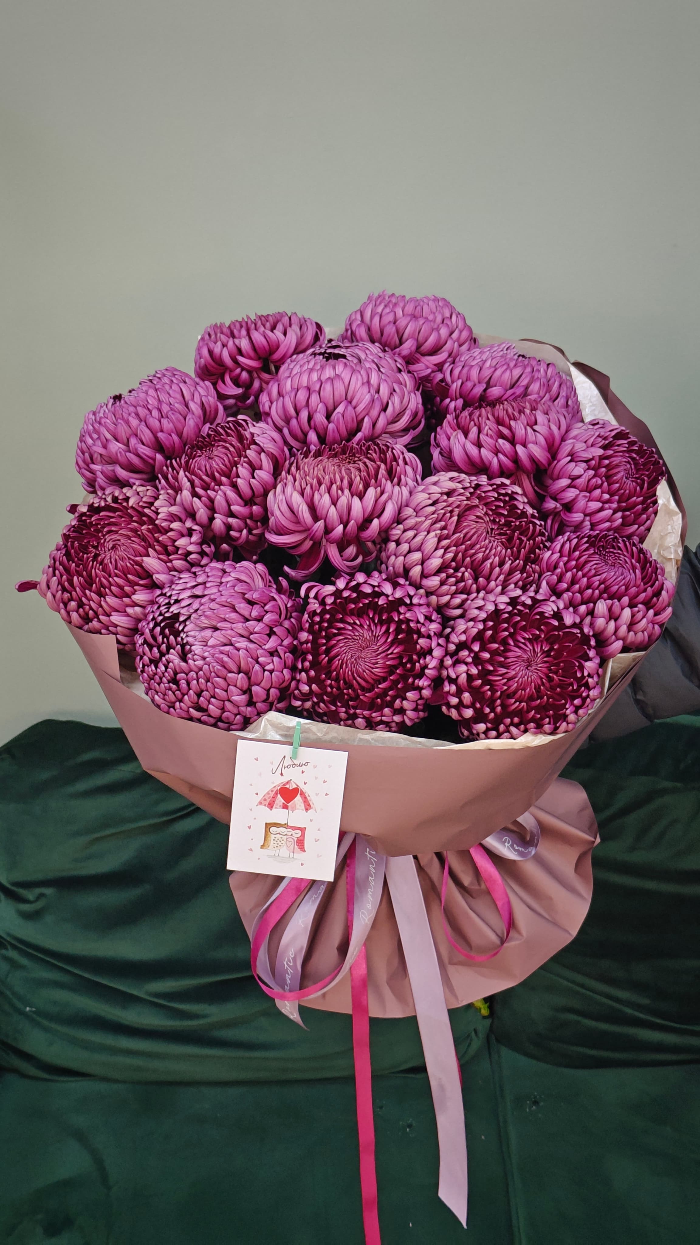 Букет хризантем бигуди